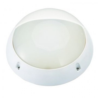 Aplique LED de pared redondo de policarbonato, 7W, IP44, con visera